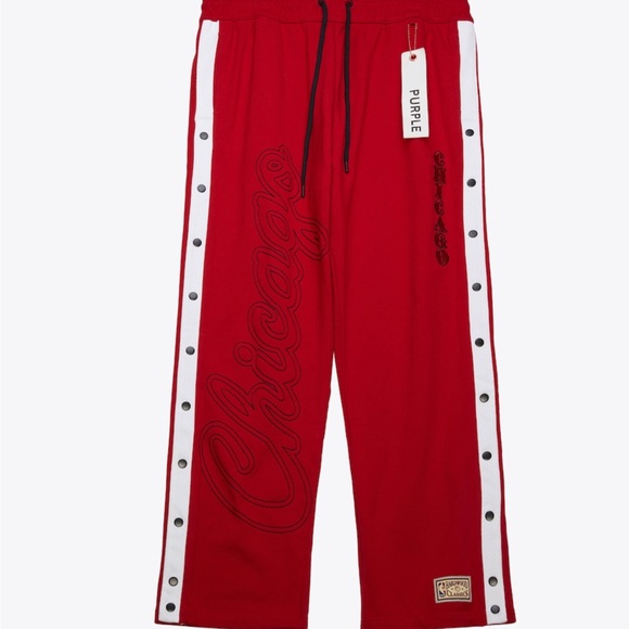 Mitchell & Ness X Purple Chicago Bulls Tear Away Sweatpants Large sweats L